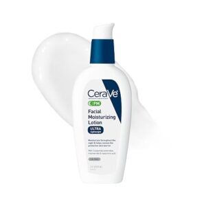 CeraVe PM Facial Moisturizing Lotion, Night Cream with Hyaluronic Acid and Niacinamide, Ultra-Lightweight, Oil-Free Moisturizer for Face, 3 Ounce