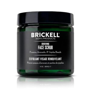 Brickell Men's Renewing Face Scrub for Men, Deep Exfoliating Facial Scrub